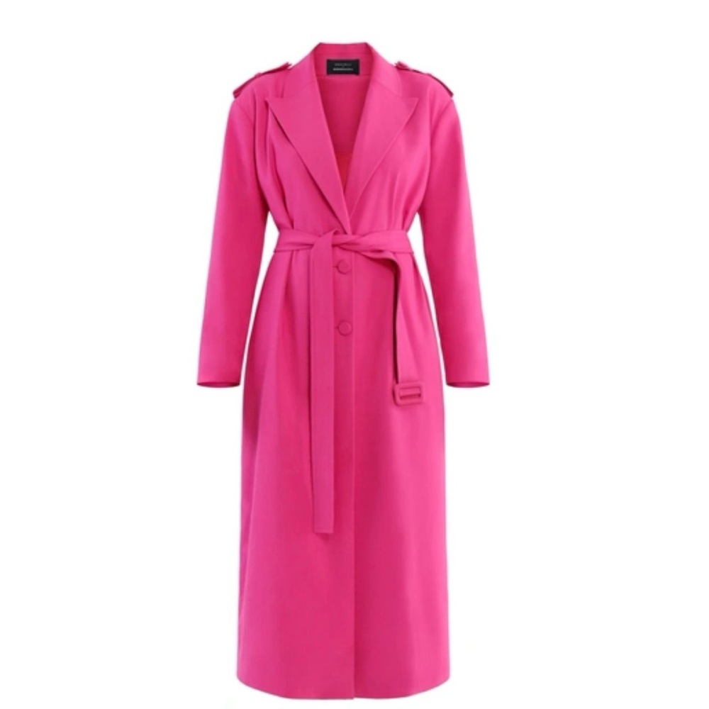 BCBG MaxAzria Oversized Pink Lincoln Trench Coat XS Jacket